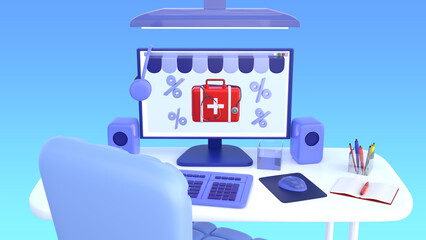Computer isolated 3d render illustration
