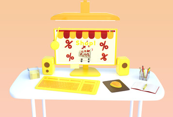 Computer isolated 3d render illustration