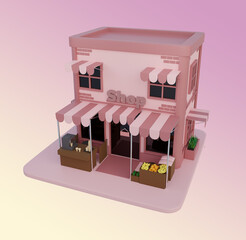 3d rendering of isometric house