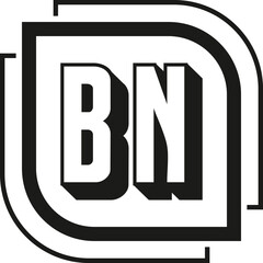 BN Letter Monogram Logo Design - obrazy, fototapety, plakaty