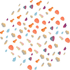 round shape of autumn leaves simple drawing