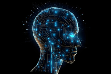 human head silhouette. 