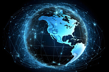 Naklejka premium earth globe on black background. 