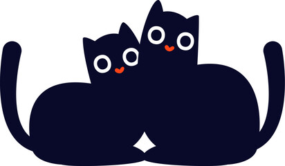 Cats Couple Cartoon