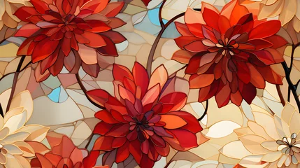 Zelfklevend Fotobehang Breathtaking vector illustration geometric flower background - Generated by AI © sbjshah