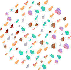round shape of autumn leaves simple drawing