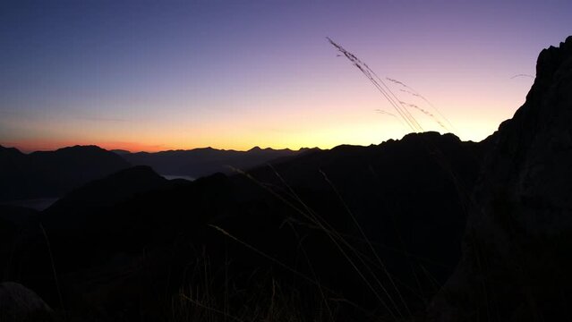 Sunrise in the Albanian Alps, Prokletije mountains