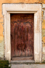 Wooden door in vintage style.