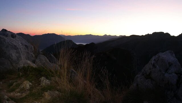 Sunrise in the Albanian Alps, Prokletije mountains