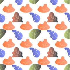 Autumn leaves pattern simple drawing