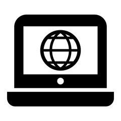 Internet connection, laptop icon
