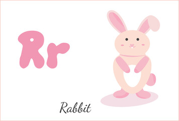 Rabbit Letter R for English Alphabet