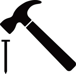 ハンマー　釘　アイコン