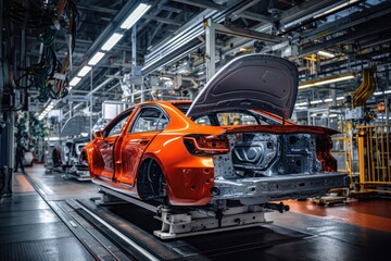 Production Line In An Automobile Plant