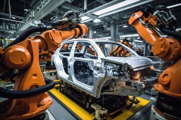 Production Line In An Automobile Plant