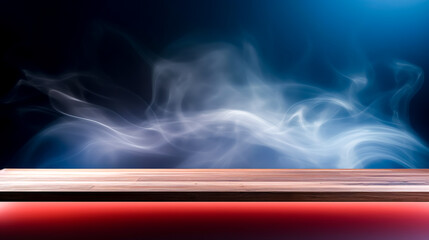 Abstract Background with red and blue gradient and smoke.