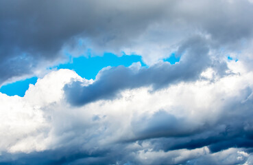 Dark clouds on a sunny autumn day.