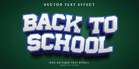 Editable 3d back to school text effect