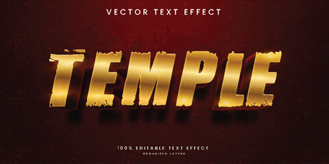 Temple golden 3d text effect style