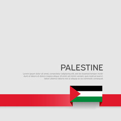 Palestine flag on white background. Palestinian brochure vector design, template. Cover for business booklet. Ribbon with palestine flag. National poster. State patriotic banner, flyer