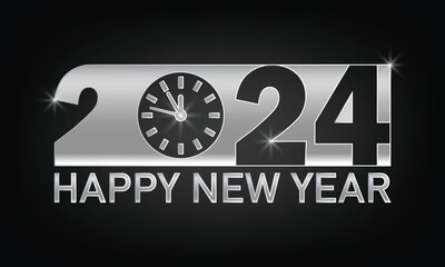 2024 Happy New Year Background. Vector Illustration. Greeting Card, Banner, Poster