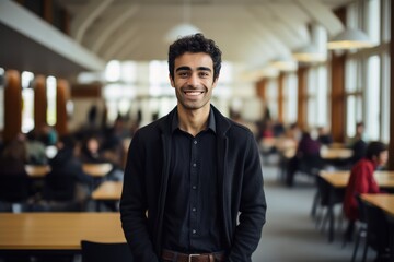 Smiling Indian Student In University Hall