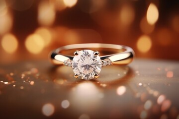 Sparkling Diamond Ring Delicately Placed In Jewelry Box Amidst Bokeh Background