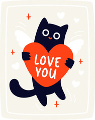 Cat Love You Sticker