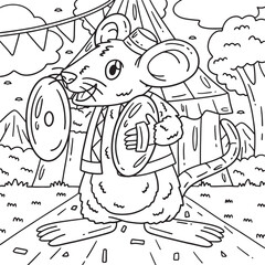 Circus Mouse Coloring Page for Kids