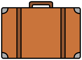 Suitcase Cartoon icon. Traveling bag illustration.