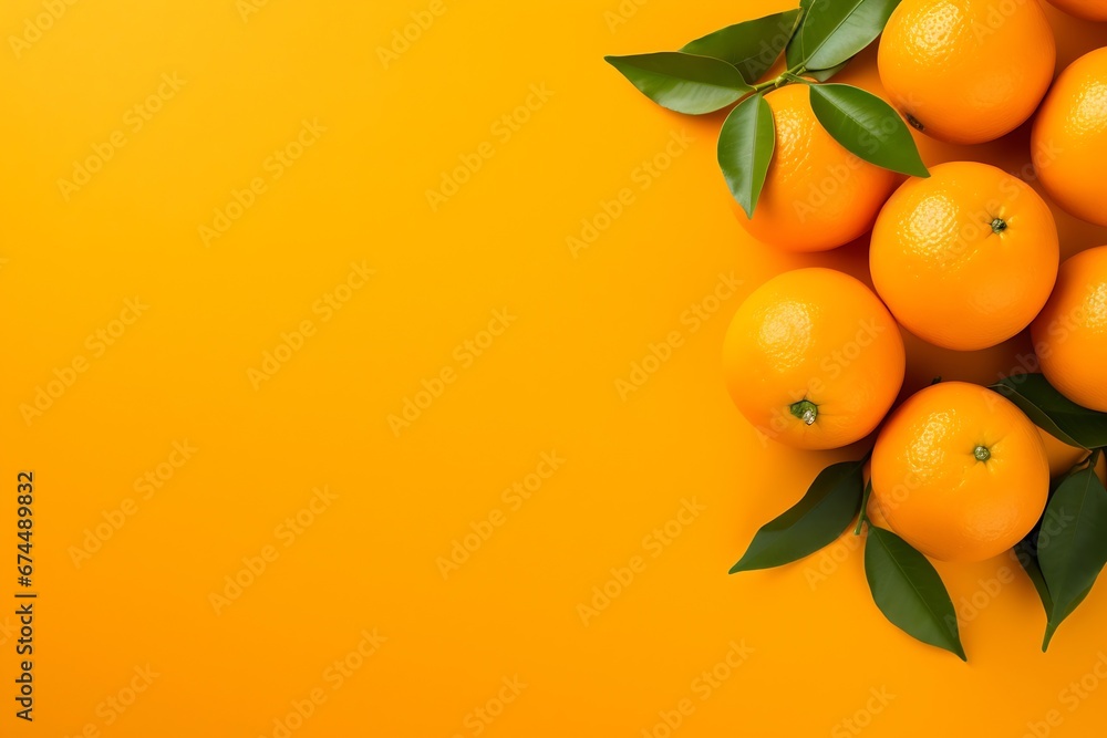 Wall mural generative ai : fresh ripe cut oranges on white background