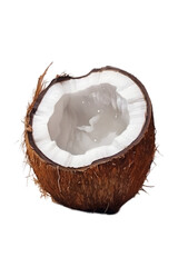 Half coconut isolated on transparent , Half coconut isolated