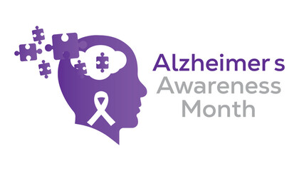 Vector illustration on the theme of Alzheimer's awareness month observed each year during January.banner, Holiday, poster, card and background design.