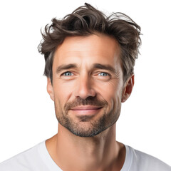 Obraz premium Model man, skin care concept, isolated on white or transparent background. AI Generated.