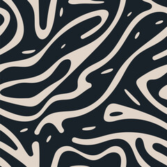 Irregular, seamless waves in a vector drawing that offers a unique, organic curve pattern on a monochrome backdrop