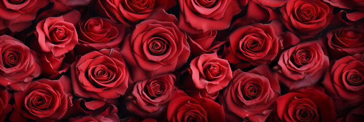red roses clouse up background for Valentine's Day banner