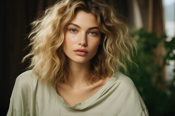 Sustainable Fashion - A fashion model wearing clothing made from eco-friendly materials - AI Generated