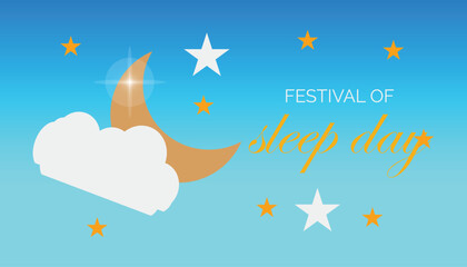 Vector illustration on the theme of Festival of Sleep day observed each year during January.banner, Holiday, poster, card and background design.