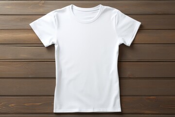 A White T - Shirt On A Wooden Background