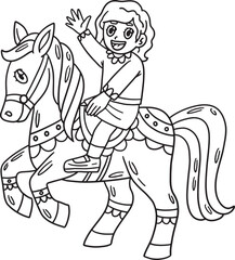 Circus Child on Horse Isolated Coloring Page