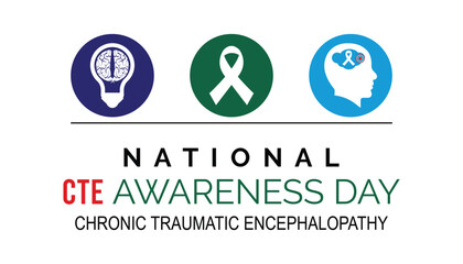 Fototapeta na wymiar Vector illustration on the theme of National chronic traumatic encephalopathy (CTE) awareness day observed each year during January.banner, Holiday, poster, card and background design.