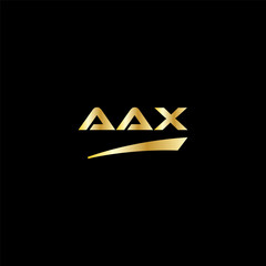 AAX initial letter logo on black background with gold color. modern font, minimal, 3 letter logo, clean, eps file for website, business, corporate company. Modern logo templet in illustrator.