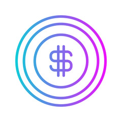 Dollar Gradient Style in Design Icon