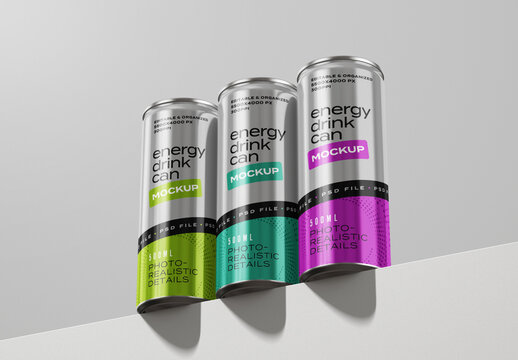 Energy Drink Can Mockup for Product Packaging and Brand Identity