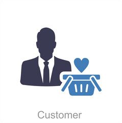 Customer and man icon concept