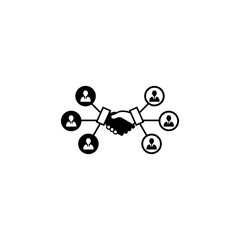 Partnership handshake group icon isolated on transparent background