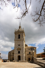 San Hipolito el Real church of Tamara de Campos  in a sunny day, Palencia, Castilla y Leon, Spain.