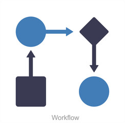 Workflow and implementation icon concept