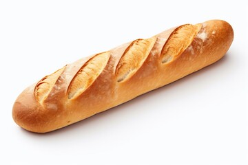 Generative AI : French loaf bread isolated on transparent or white_
