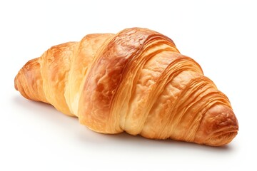 Generative AI : Croissant isolated on white background. Clipping path included.